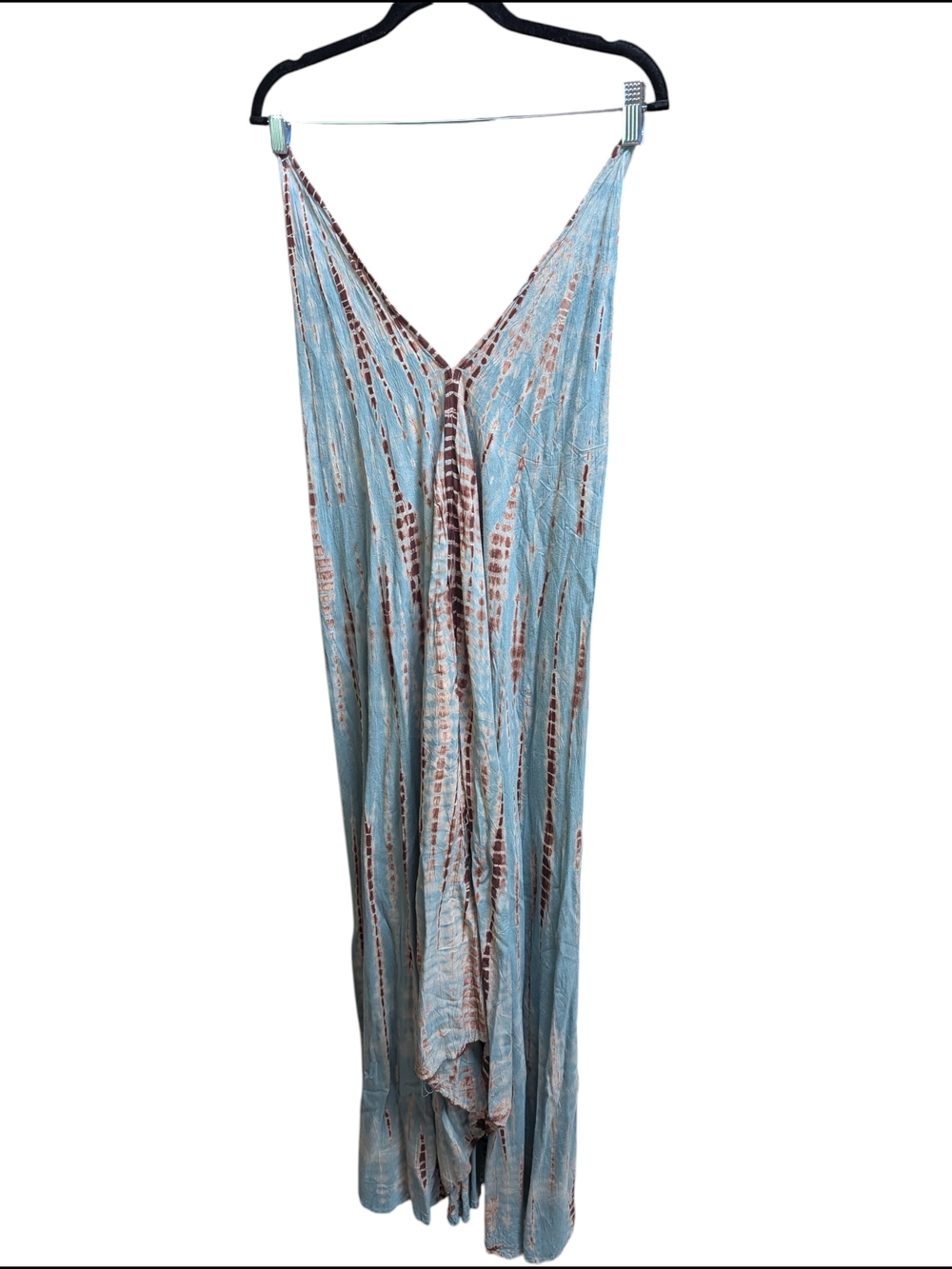 Tie-Dye Pattern Maxi Dress in Dusty Blue and Rust Sized- OS